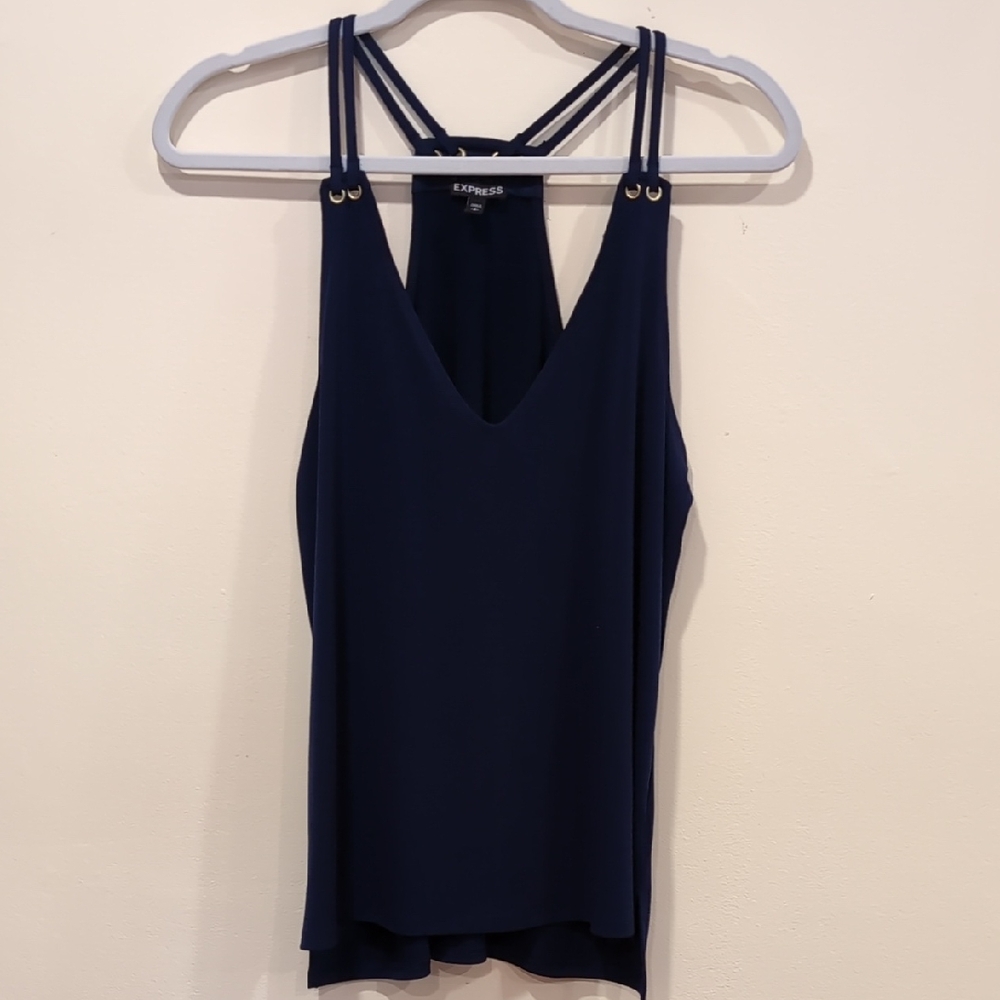 Express Blue Backless Sleeveless Tank Top